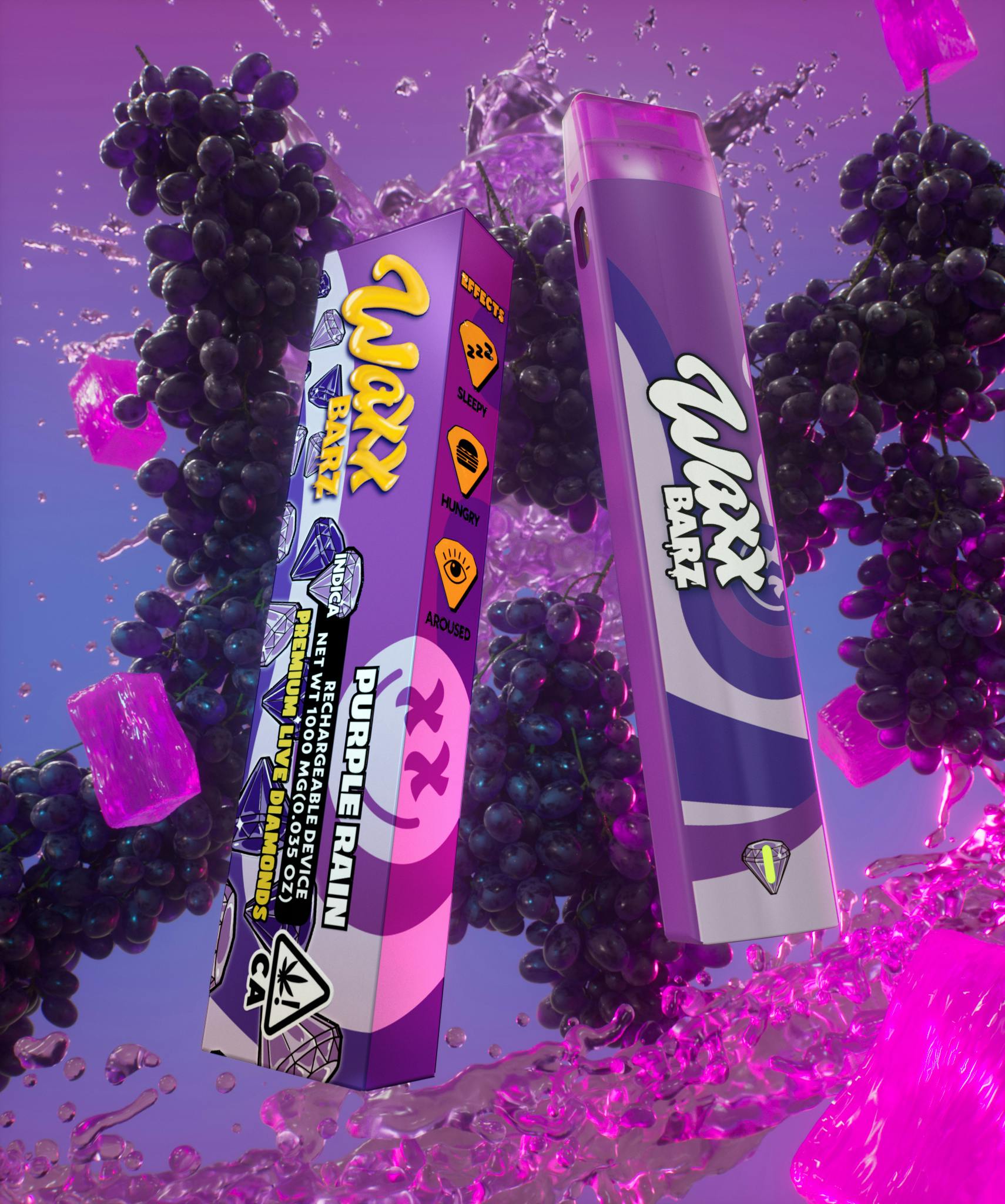 Photograph of product: Purple Rain Live Diamond Disposable 1g