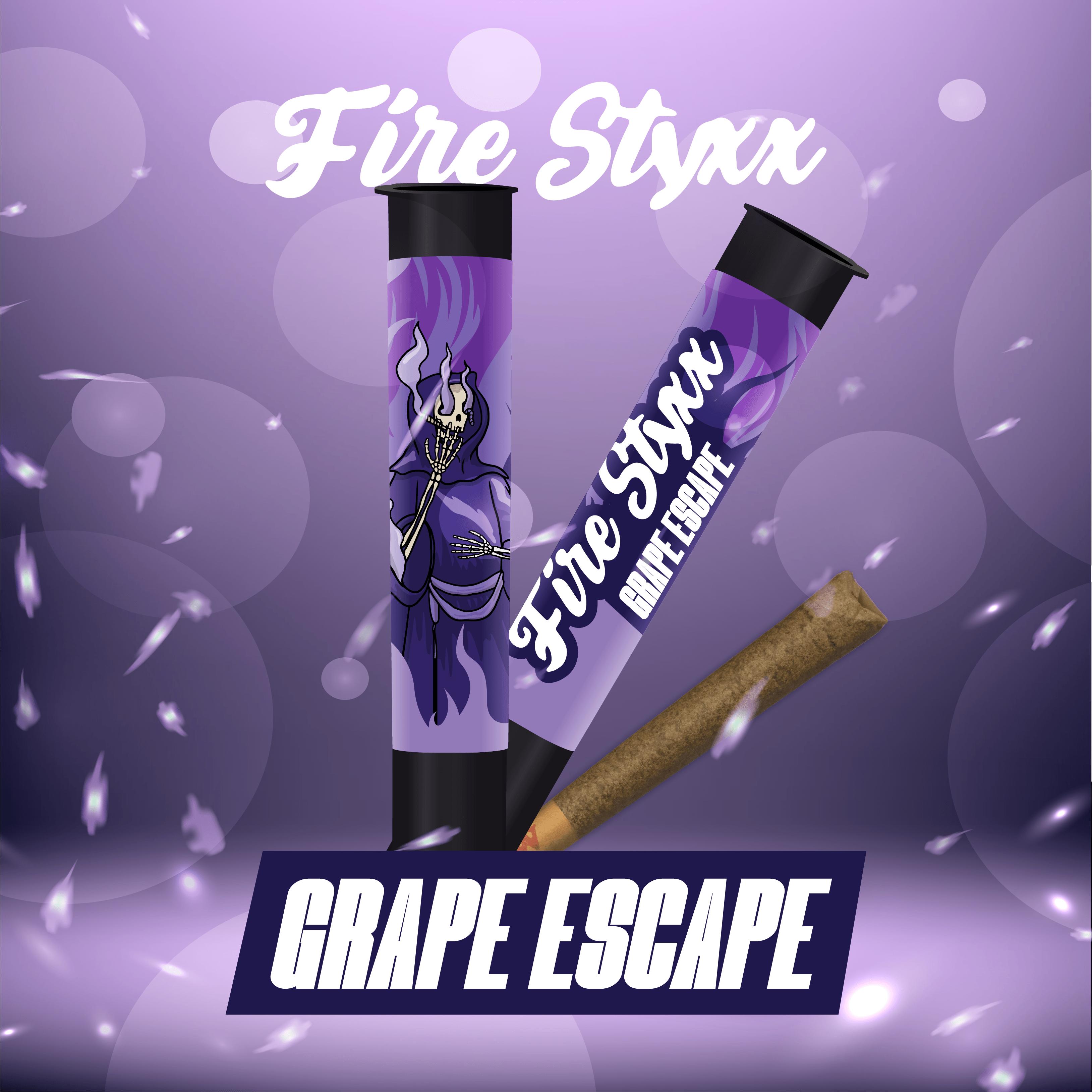 Photograph of product: Grape Escape Fire Styxx TH-ouia Infused Pre-Roll | Glorious Oui'd Company | 1g (4/$25)