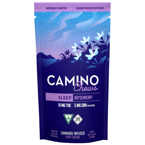 Photograph of product: Kiva Confections Camino Boysenberry Sleep Fruit Chews 200mg TH-oui : 100mg CBN