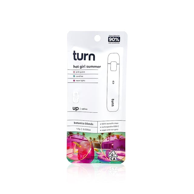 Photograph of product: Turn - AIO Hot Girl Summer Botanical Blend Disposable 1g - Turn - AIO Hot Girl Summer Botanical Blend Disposable 1g