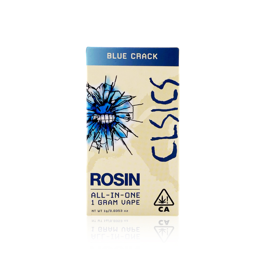 Photograph of product: CLSICS Blue Crack Oui'd Live Rosin All-In-One Cartridge, 1g