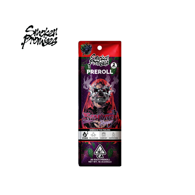 Photograph of product: RASPBERRY REAPER 1G 2 PACK PREROLLS