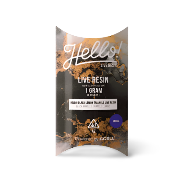 Photograph of product: Hello! Live Resin Disposable Vape 1g Platinum Cherry Garlic