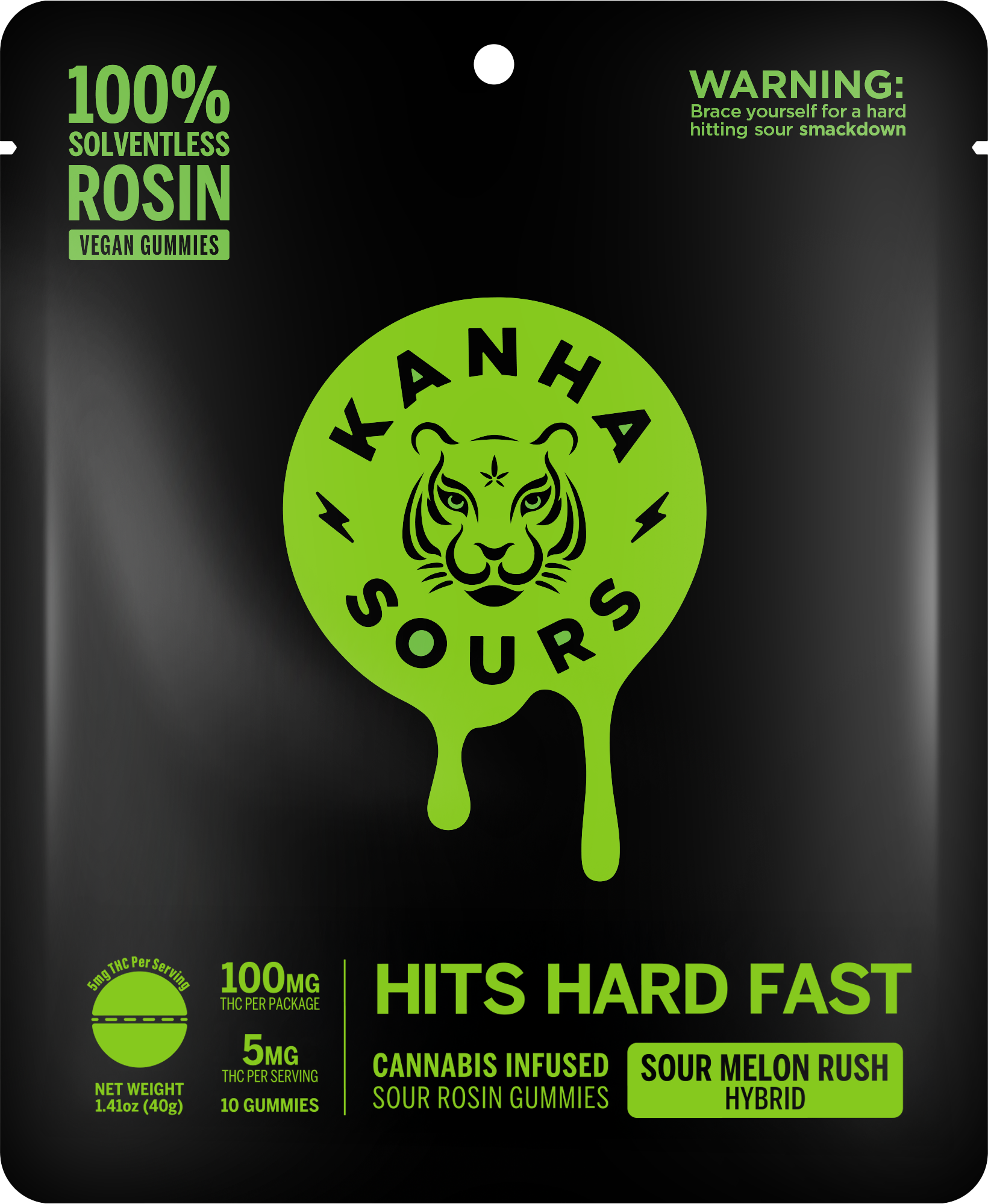 Photograph of product: Sour Melon Rush | Vegan Rosin Gummies 100mg