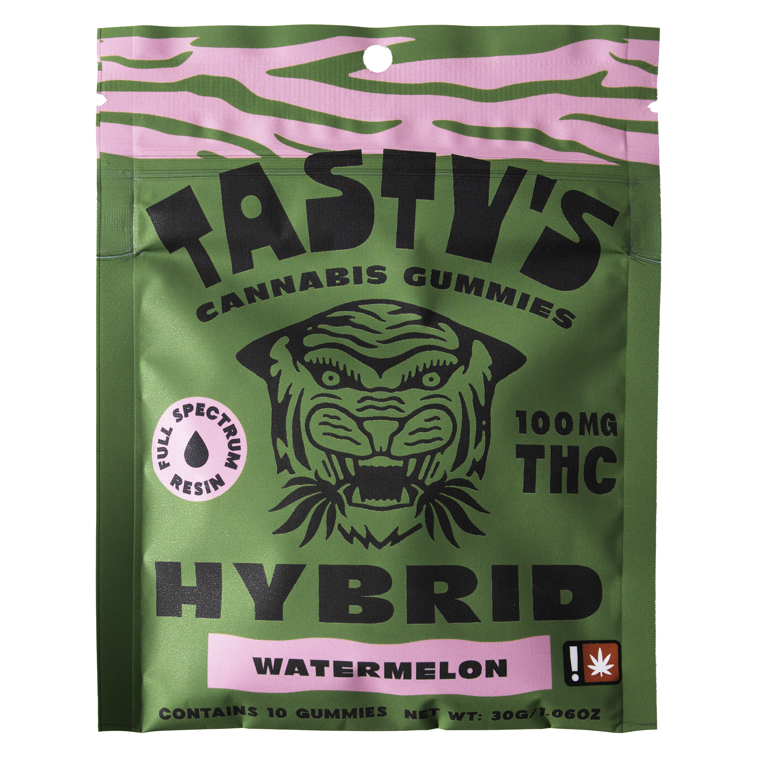 Photograph of product: Gummies - Hybrid - TH-oui:100mg - 10pk - Watermelon