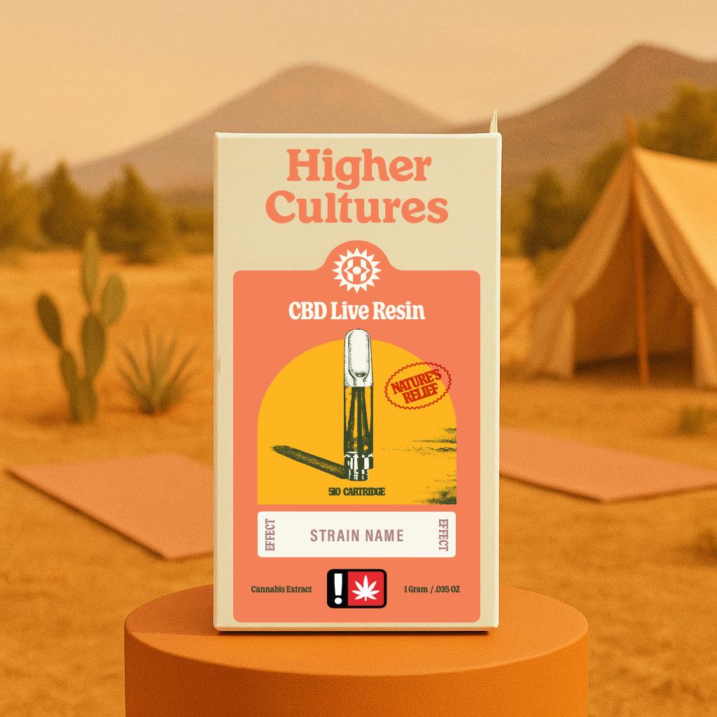 Photograph of product: Higher Cultures Live Resin Laughing Punch 2:1 Cartridge