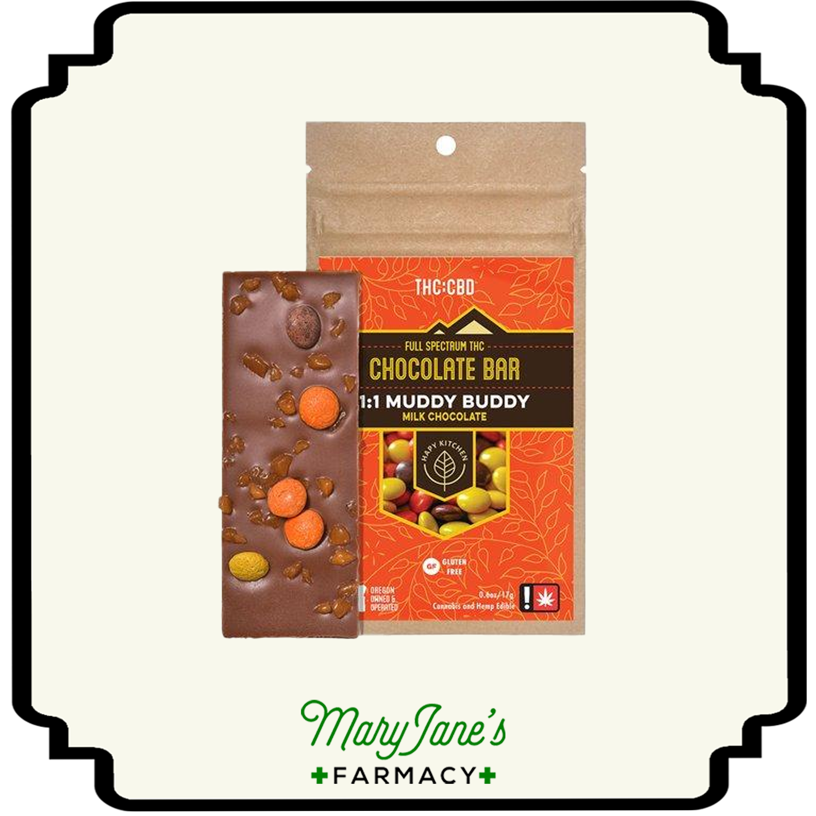 Photograph of product: Hapy Kitchen | Muddy Buddy Milk Chocolate 1:1 CBD | 100mg