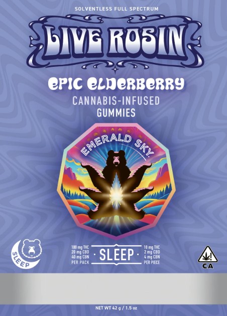 Photograph of product: ELDERBERRY - SLEEP LIVE ROSIN 100MG 10:2:4TH-oui/CBD/CBN