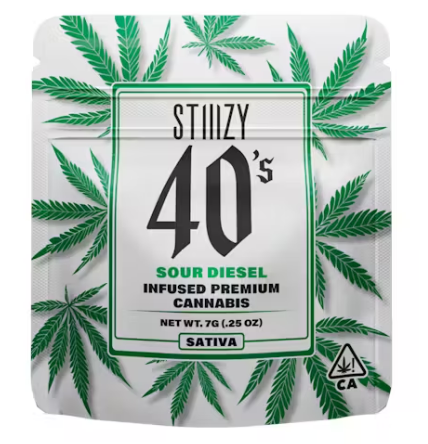 Photograph of product: STIIIZY Sour Diesel Infused 40's - 7g