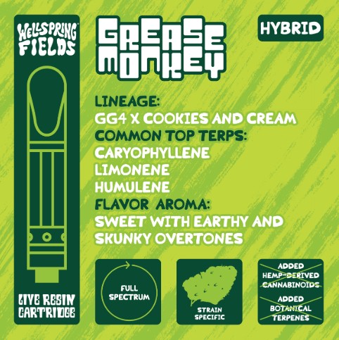 Photograph of product: Grease Monkey Live Resin 0.84g -Cartridge
