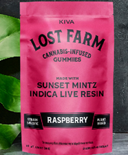 Photograph of product: Lost Farm - Raspberry x Sunset Mintz 100mg 10pk Live Resin Gummies