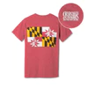 Photograph of product: Shirt | Crab Cakes & Oui'd Classic Flag Tee | Red