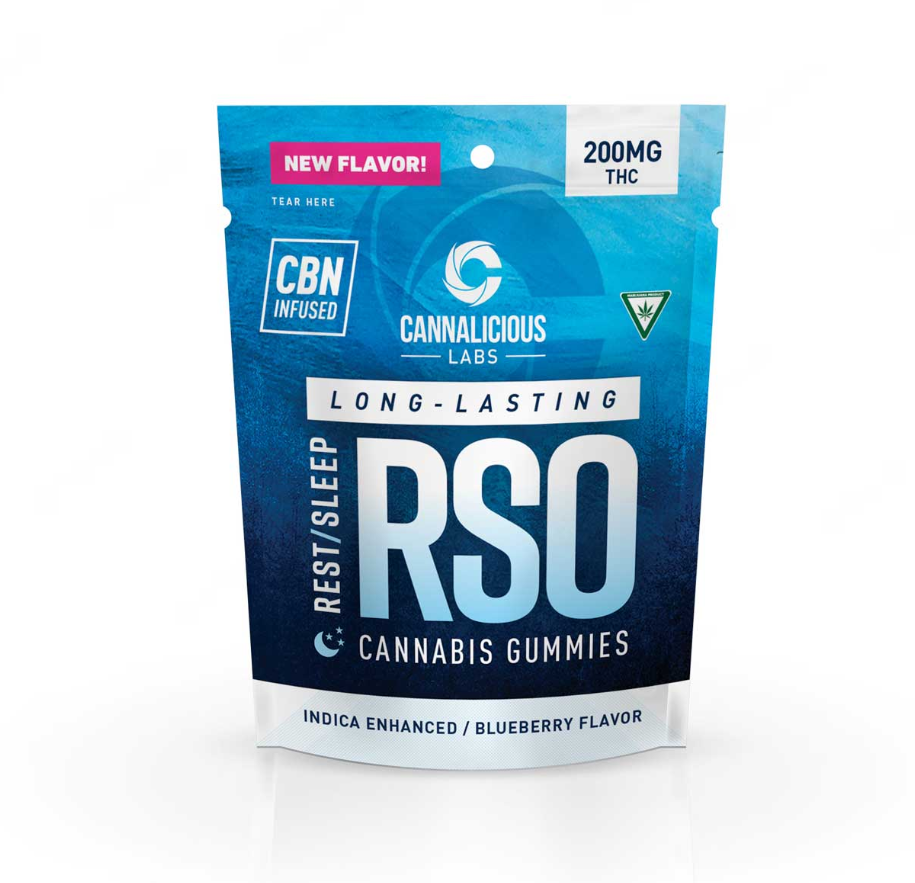 Photograph of product: Cannalicious RSO Rest Gummies - Blueberry (Oui'd) 200mg