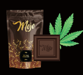 Photograph of product: Dark Chocolate Bites - 200mg by Mojo