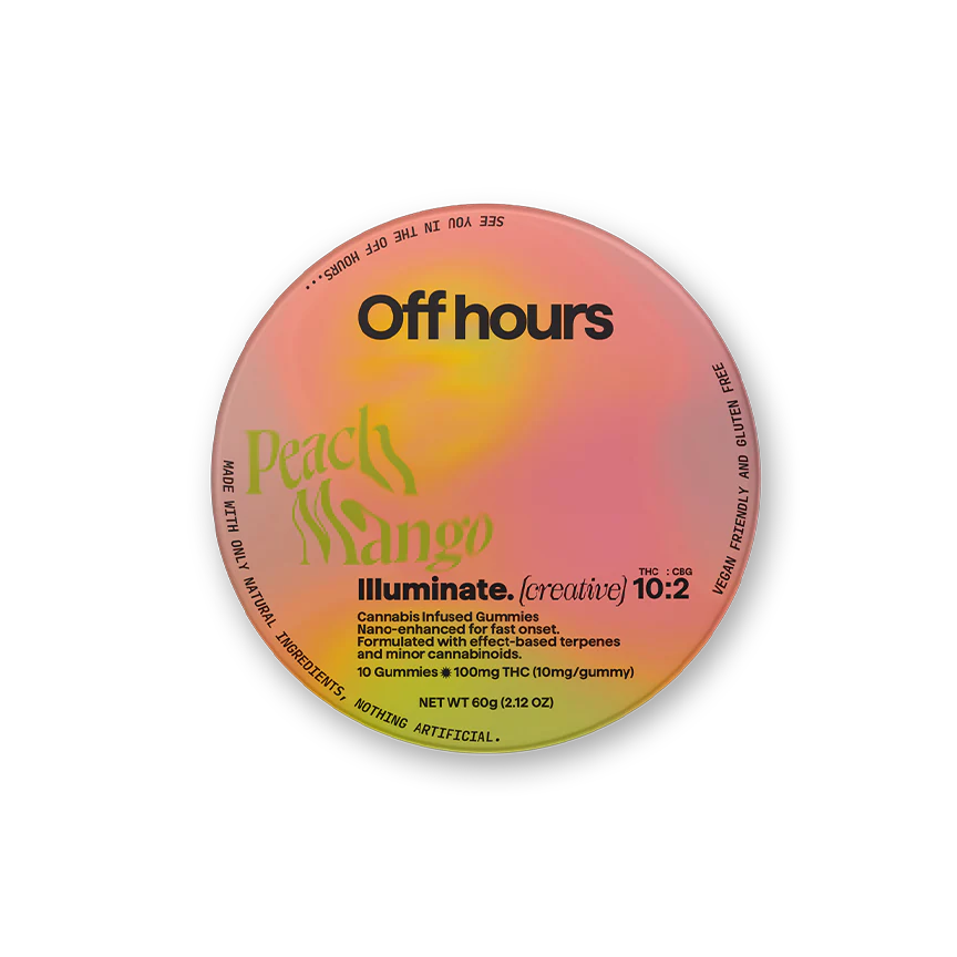 Photograph of product: Off Hours - Illuminate - Peach Mango - 10ct Gummies