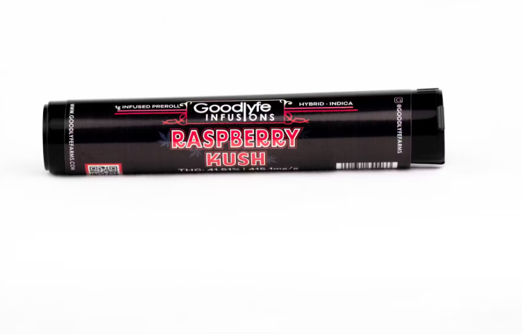 Photograph of product: Goodlyfe / Infused Pre-Roll / / Raspberry Kush