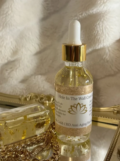 Photograph of product: Hole in the Wall Care - 24k Gold CBD Face Serum - 2oz