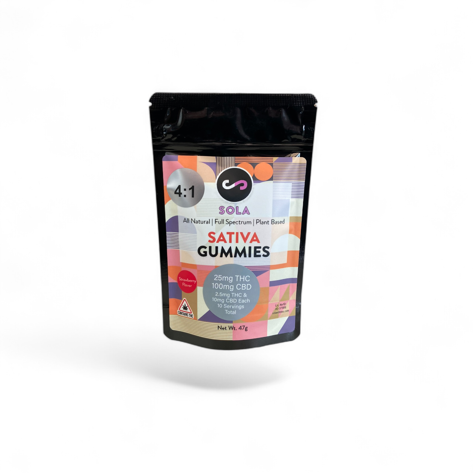 Photograph of product: Sola 4:1 CBD/TH-oui 25mg