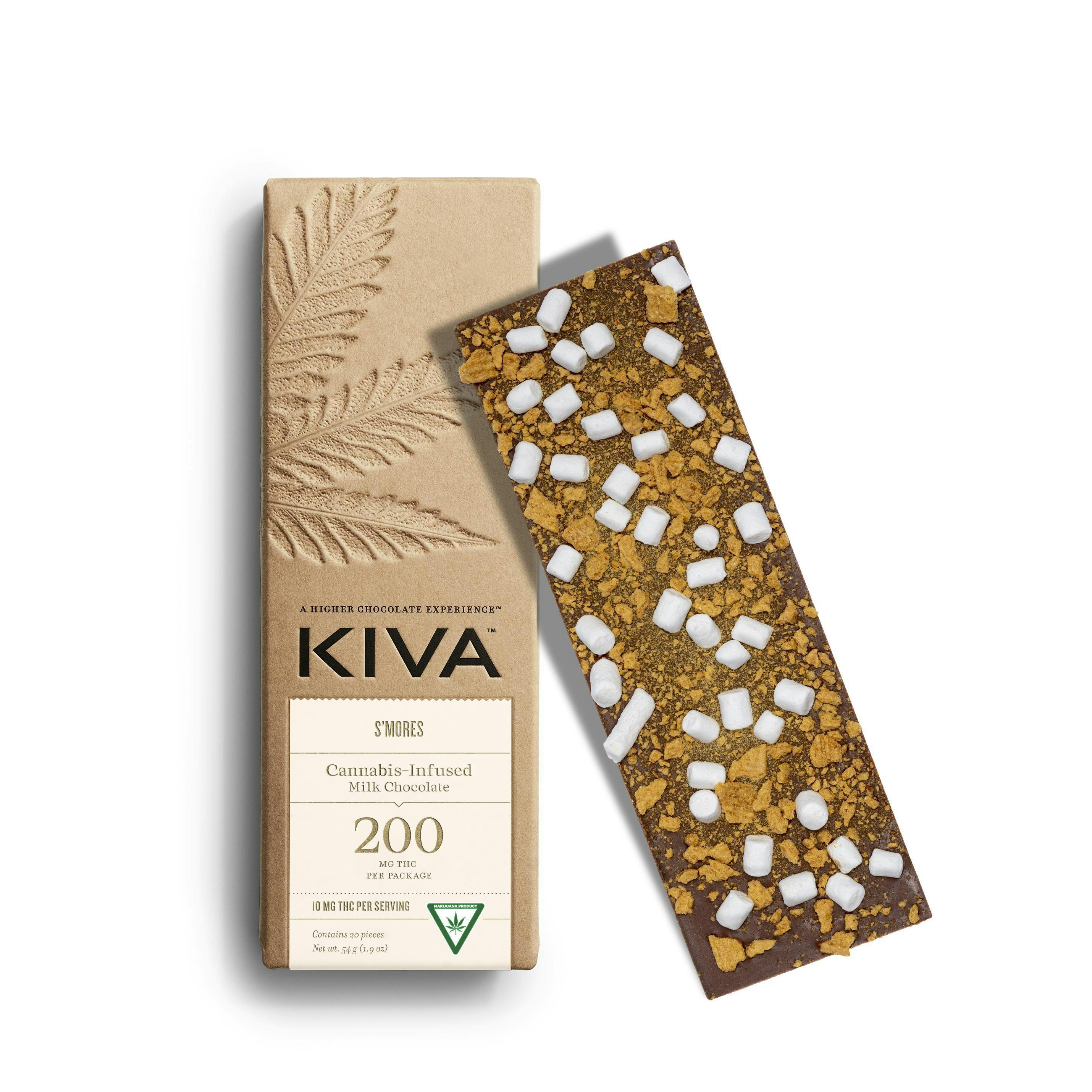 Photograph of product: Kiva - Smores Milk Chocolate Bar 200mg