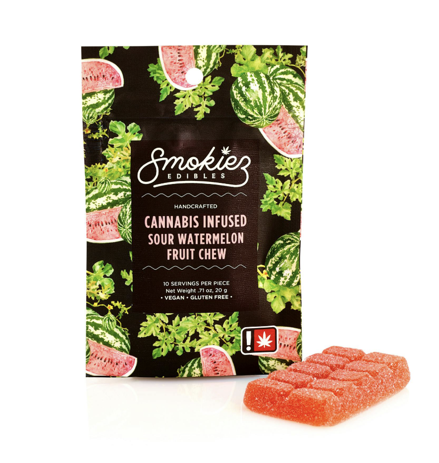 Photograph of product: Smokiez | 1pc Fruit Chew | Sour Watermelon (H)