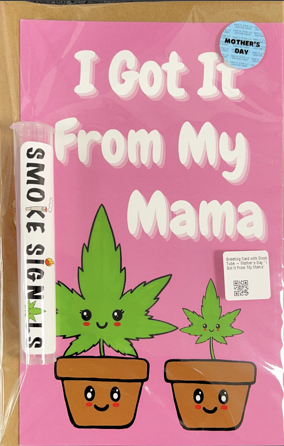Photograph of product: Greeting Card with Doob Tube - Mother's Day "I Got It From My Mama"