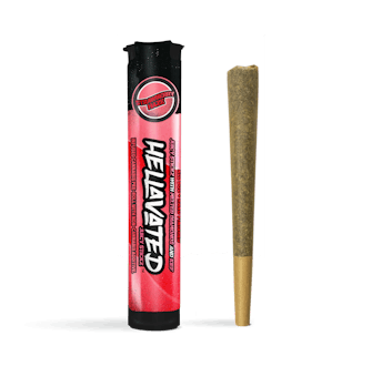 Photograph of product: Hellavated | Strawberry Haze Juicy Stickz DISTILLATE INFUSED Single Joint | 0.75g