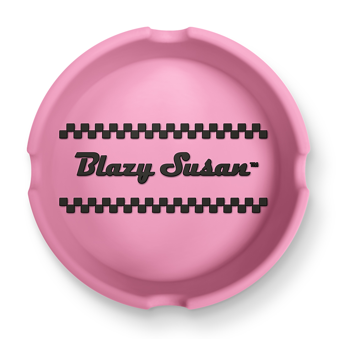 Photograph of product: Blazy Susan | Silicone Ashtrays | Black & Pink