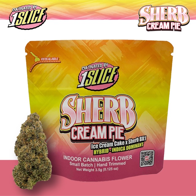 Photograph of product: 1 Slice - Sherb Cream Pie - Whole Flower - 3.5g