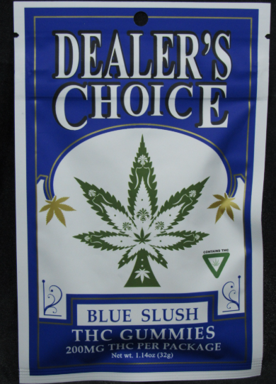 Photograph of product: Dealers Choice - Blue Slush - 200mg Gummies (4x50mg)