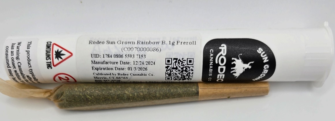 Photograph of product: Sun Grown Rainbow B. | 1g Pre-roll ( I ) | 00086 | Rodeo