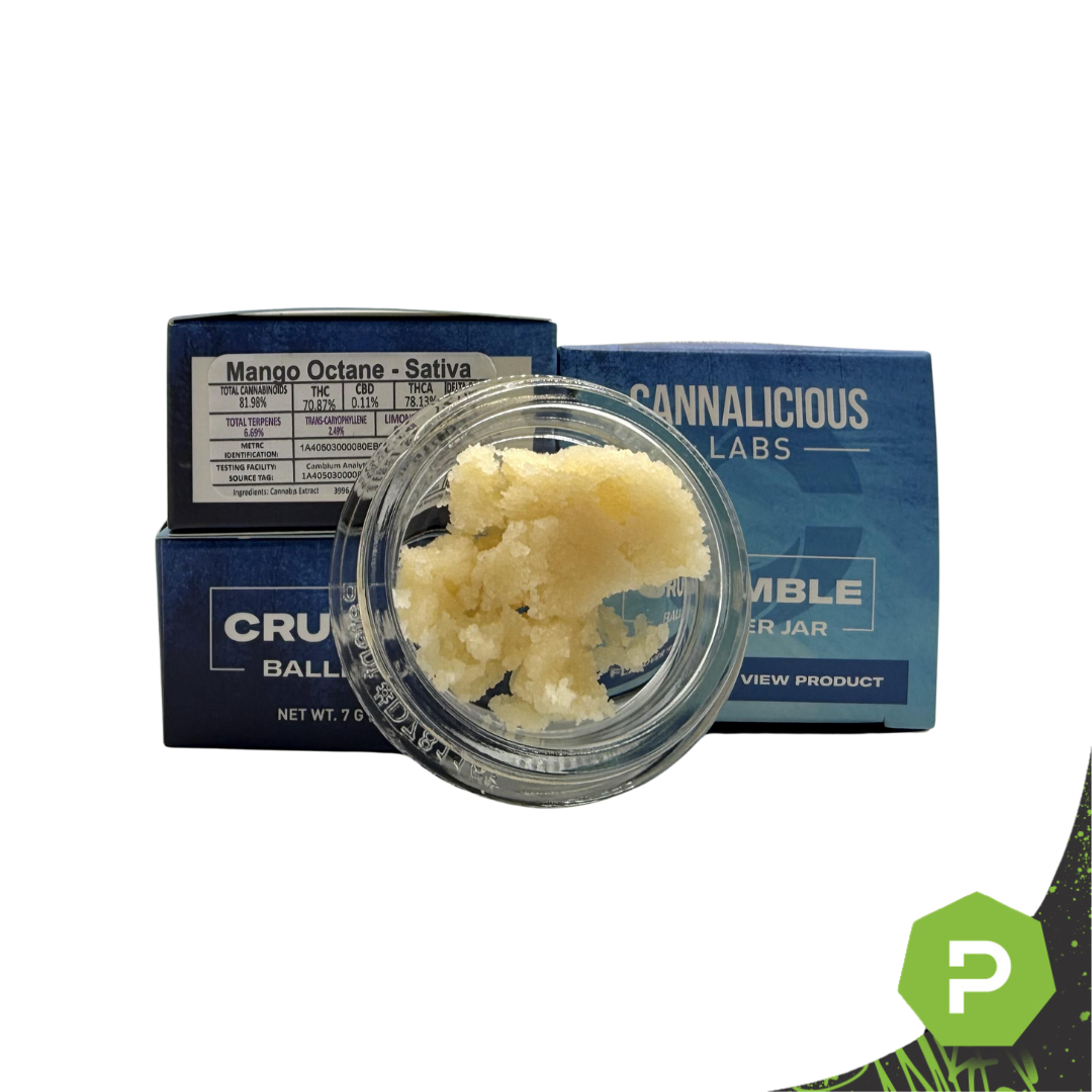 Photograph of product: Cannalicious Crumble Baller Jar | Mango Haze