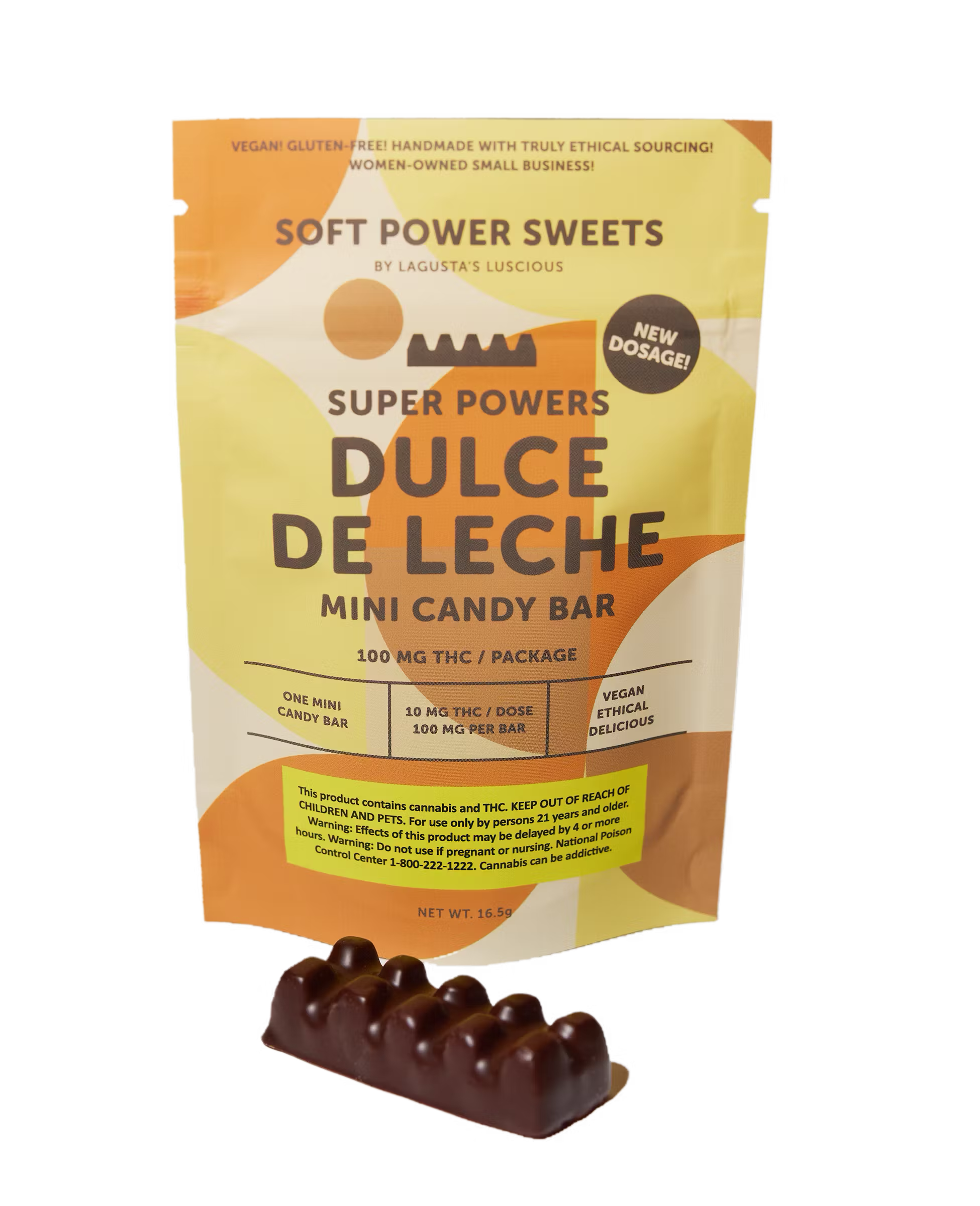 Photograph of product: Soft Power Sweets | Chocolate | Dulce De Leche Mini Candy Bar | 100mg