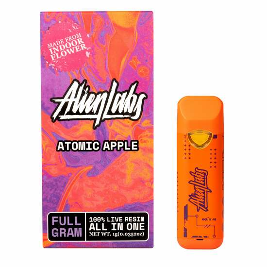 Photograph of product: Atomic Apple Live Resin Aio Vape Cart