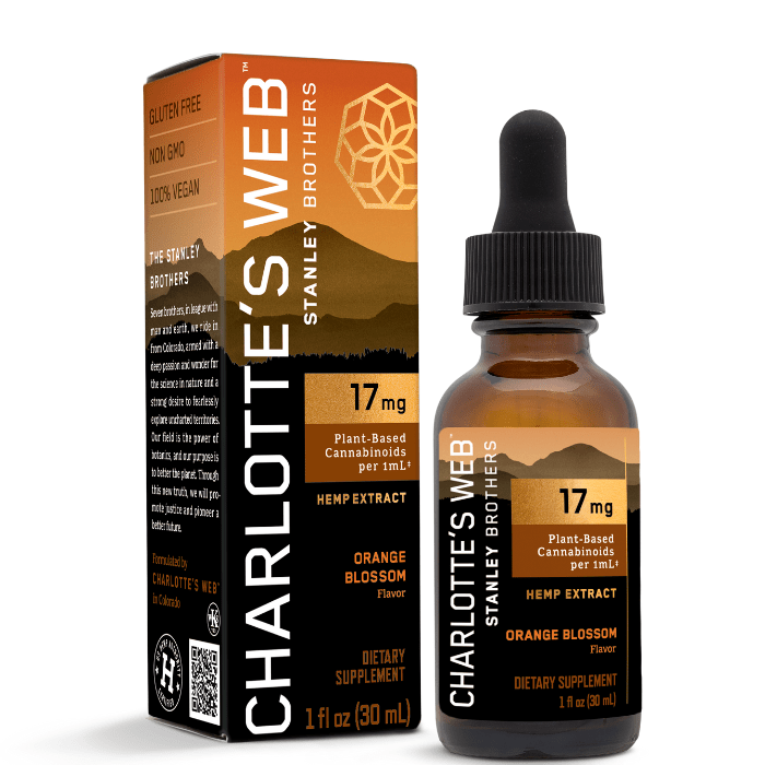 Photograph of product: Charlottes Web | Full Spectrum CBD Extract Orange Blossom | 17mg-30mL