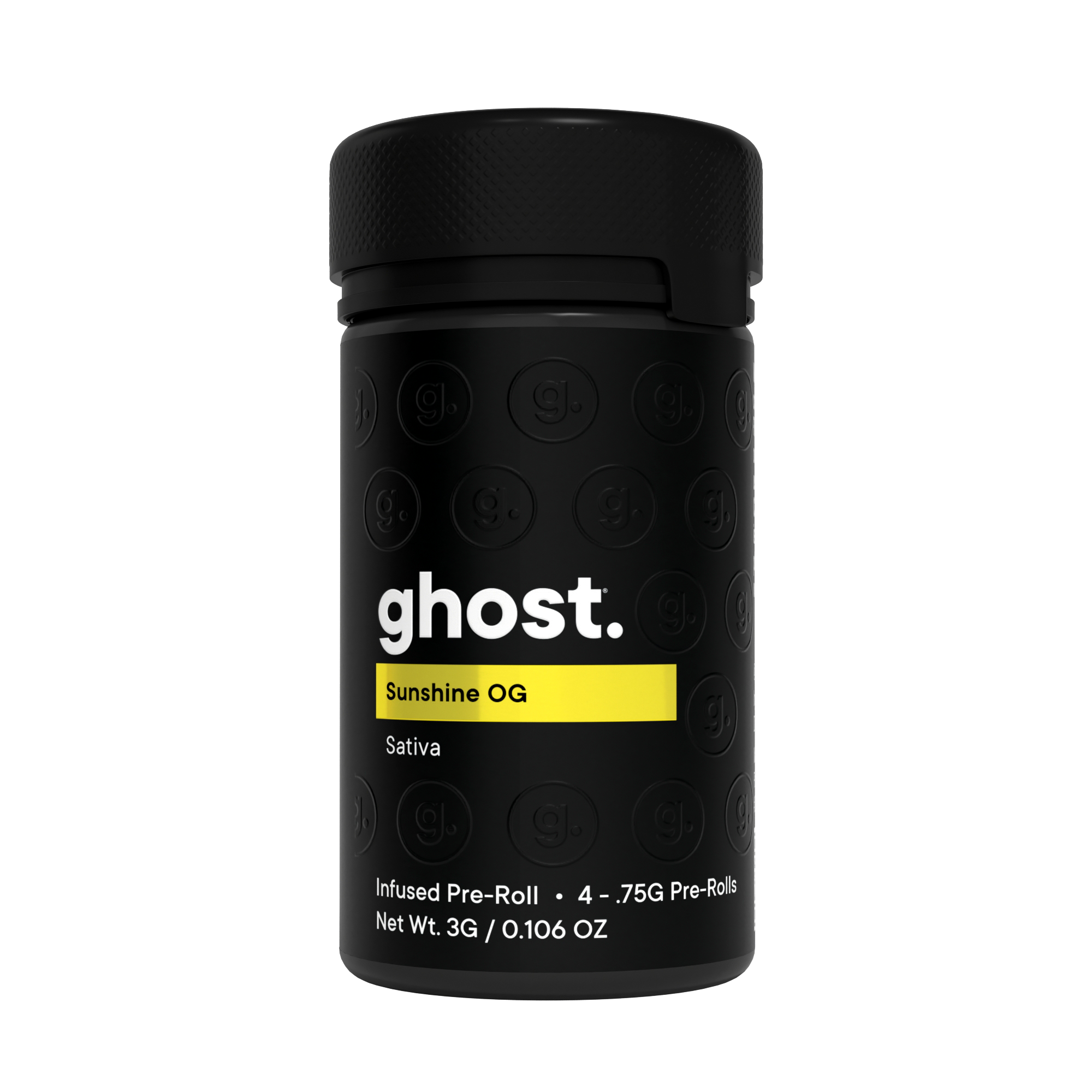 Photograph of product: Ghost | Sunshine OG | 4 pack | Infused Pre-Rolls | 3g
