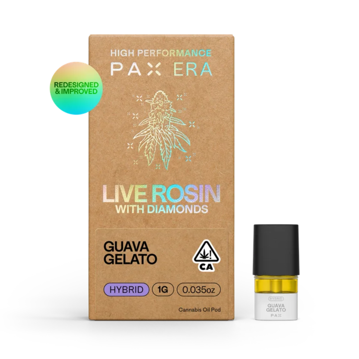 Photograph of product: GUAVA GELATO LIVE ROSIN WITH DIAMONDS POD