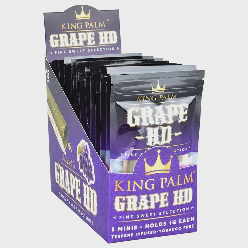 Photograph of product: King Palm Wrap Pouches | 5pc | Mini Rolls | Grape HD