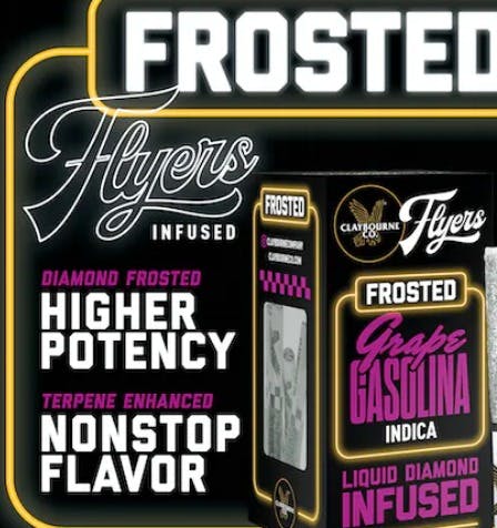 Photograph of product: Frosted Flyers: Grape Gasolina 5PK Infused Prerolls - 