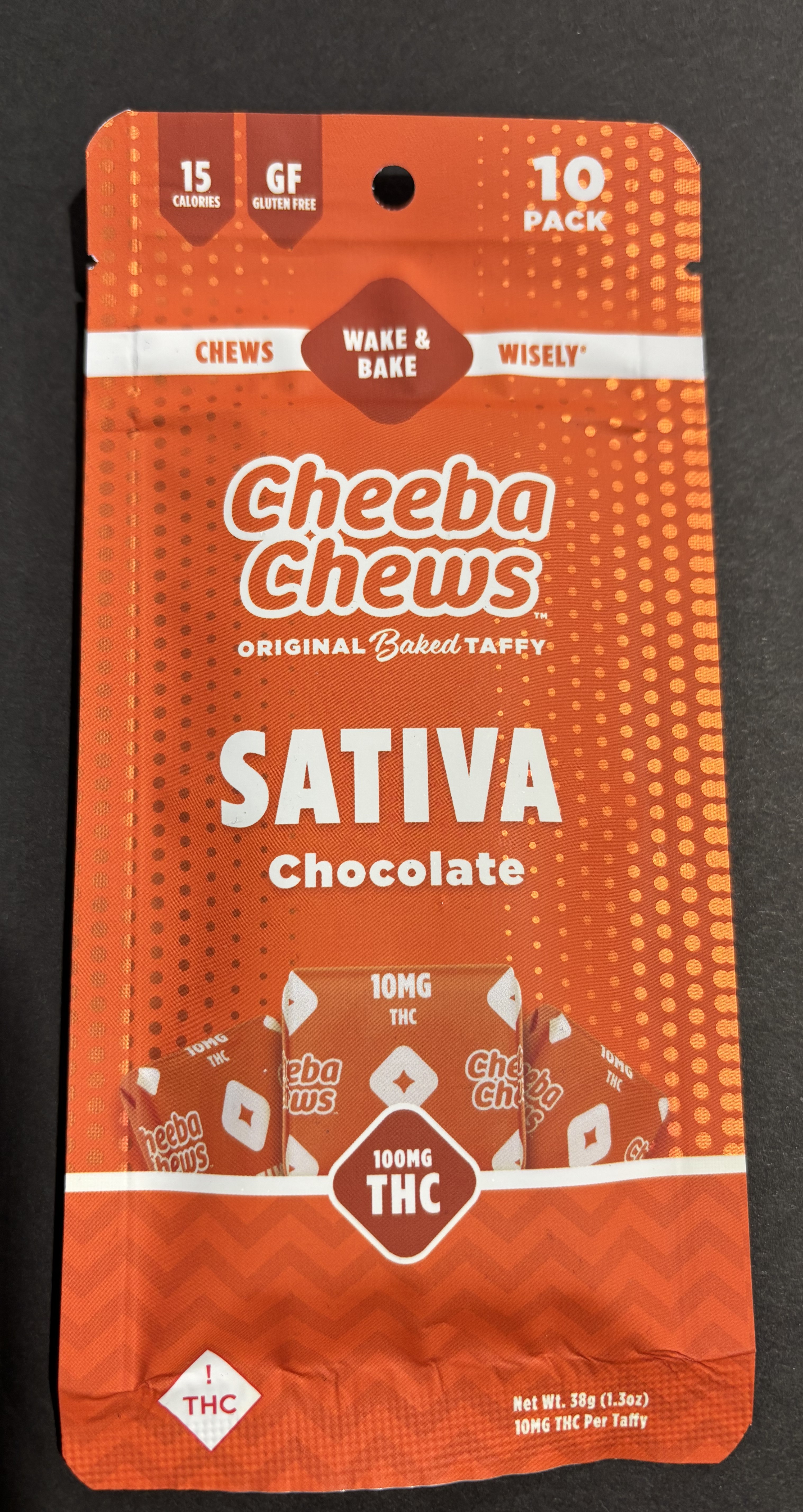 Photograph of product: Cheeba Chews | Wax Wrap 100mg | Chocolate (S)