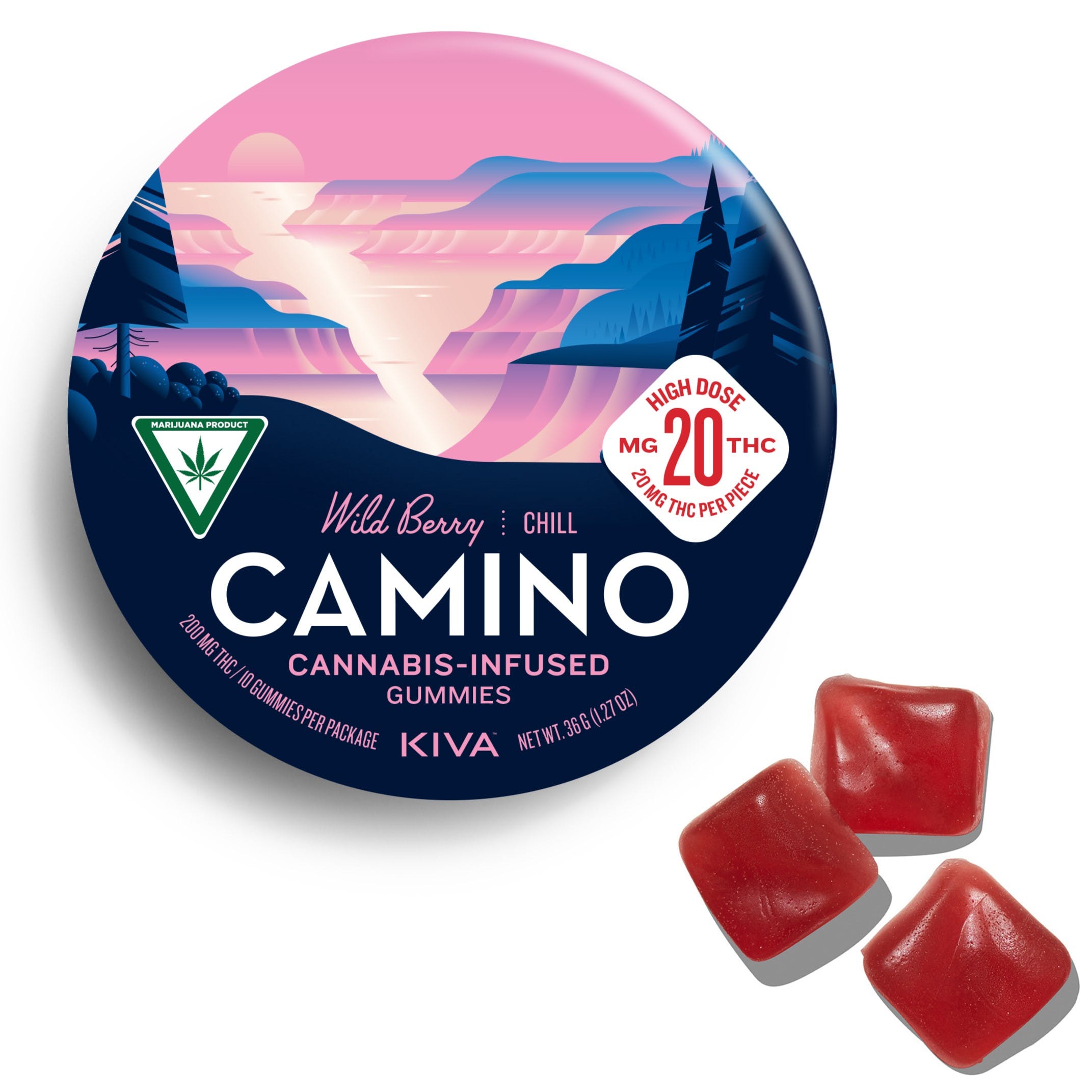 Photograph of product: Camino Chews | Fruit Chew | Black Cherry | 1:1 THC:CBD 200mg