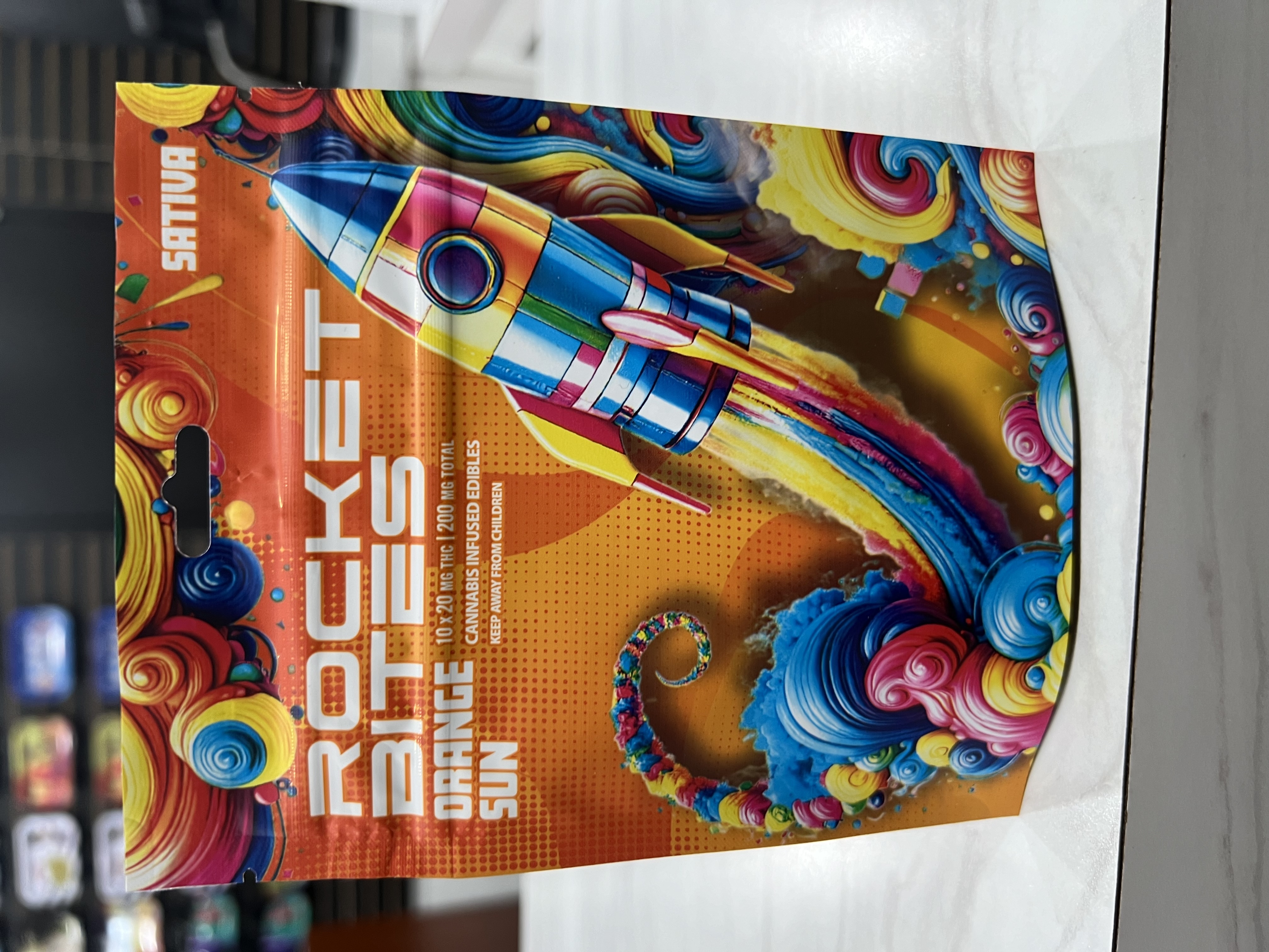 Photograph of product: Rocket Bites - Gummies - Orange Sun - 200mg