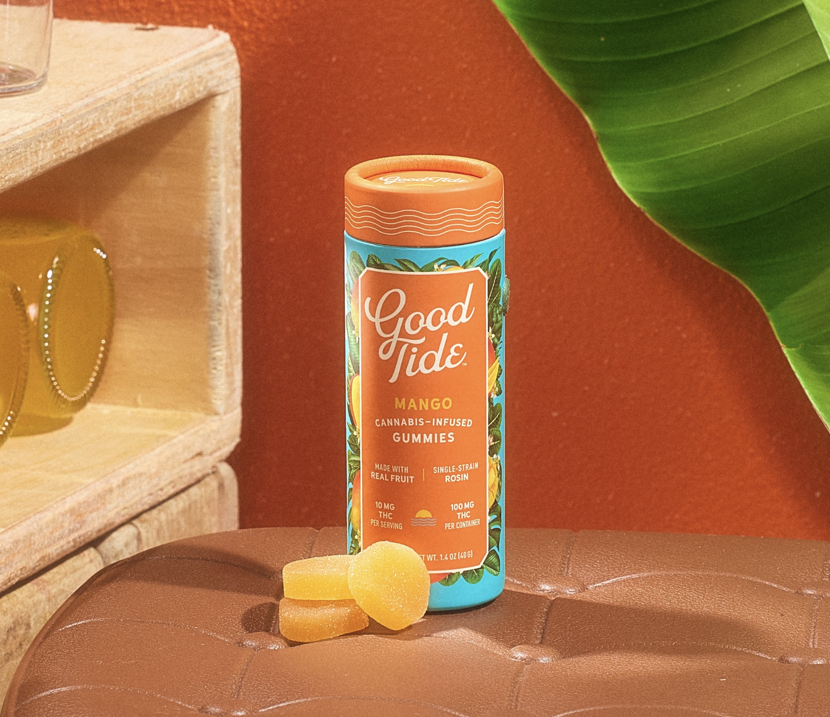 Photograph of product: Good Tide | Edibles | Mango | Oui'd | 10pk | 100mg
