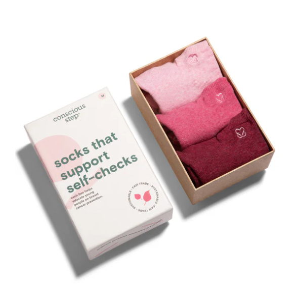 Photograph of product: Conscious Step - Boxed Set Ankle Socks that Support Self-Checks | Small