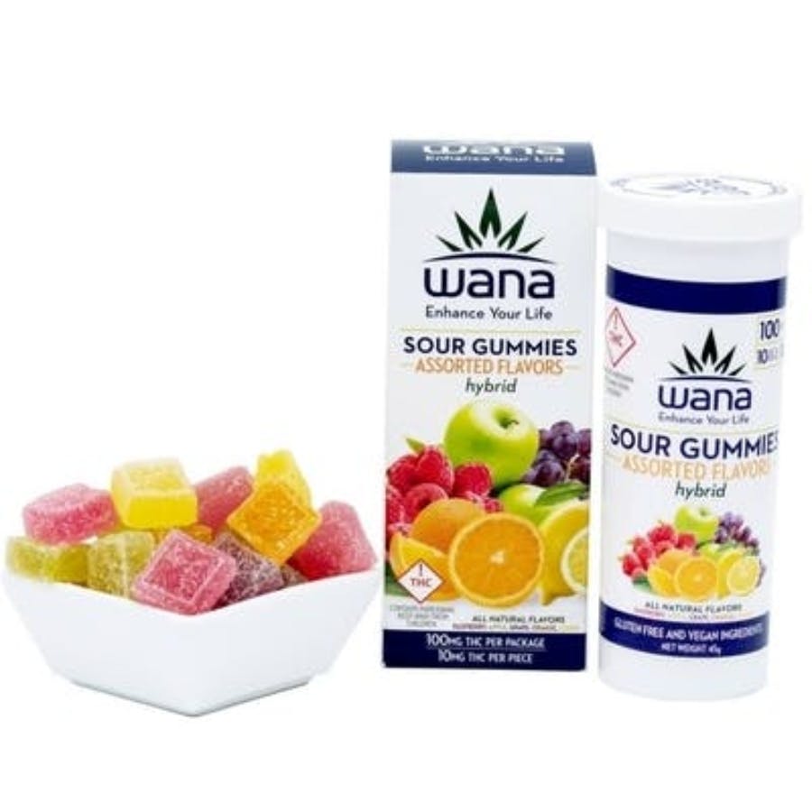 Photograph of product: Wana Assorted Gummies (H) (100mg) (R) - REC