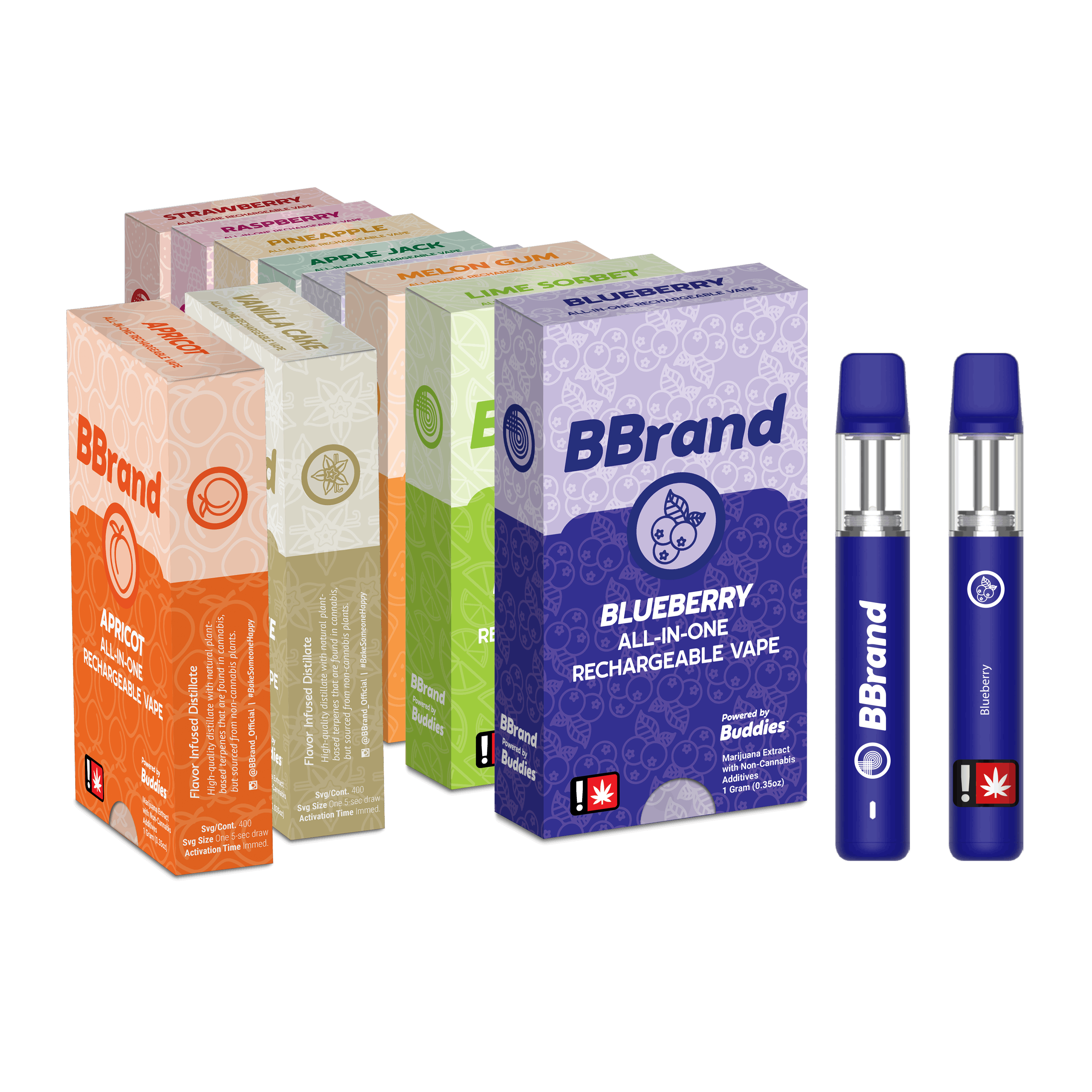 Photograph of product: Buddies 1G All-in-One Flavored Disposable - Lime