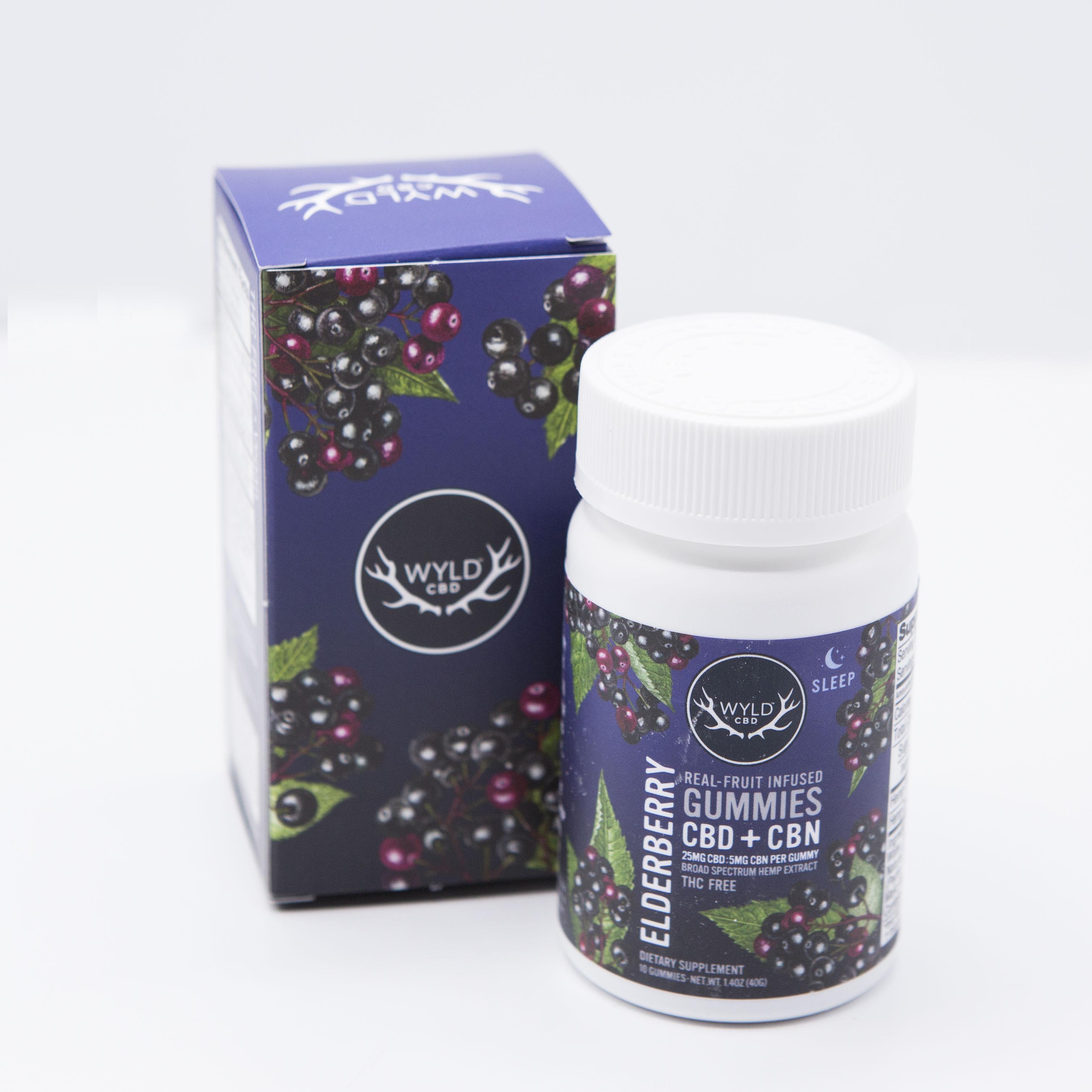 Photograph of product: Wyld CBD/CBG Gummies - Elderberry - 10pk - 10pk