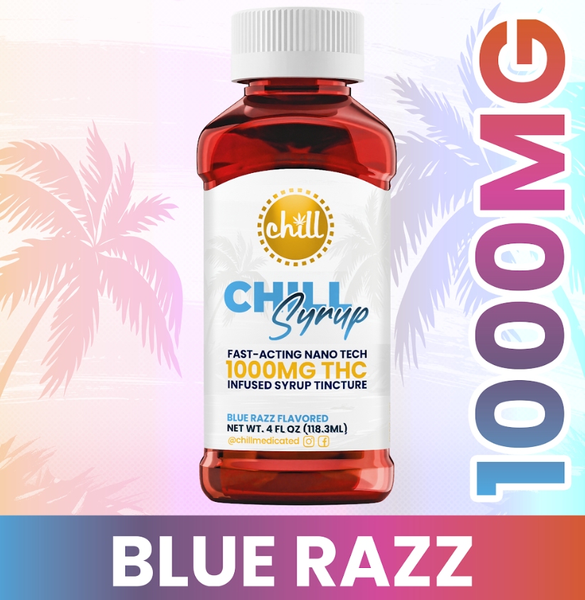Photograph of product: Chill Blue Razz Syrup 1000mg