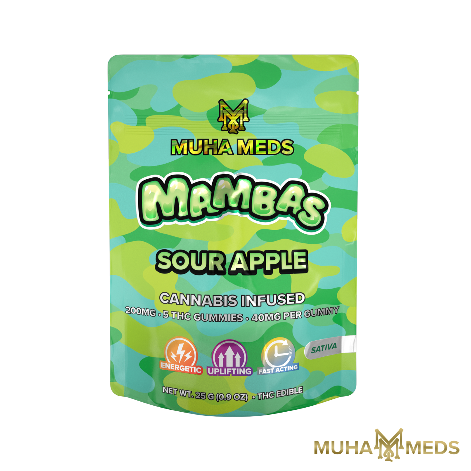 Photograph of product: Mambas Sour Apple Gummies | 200mg