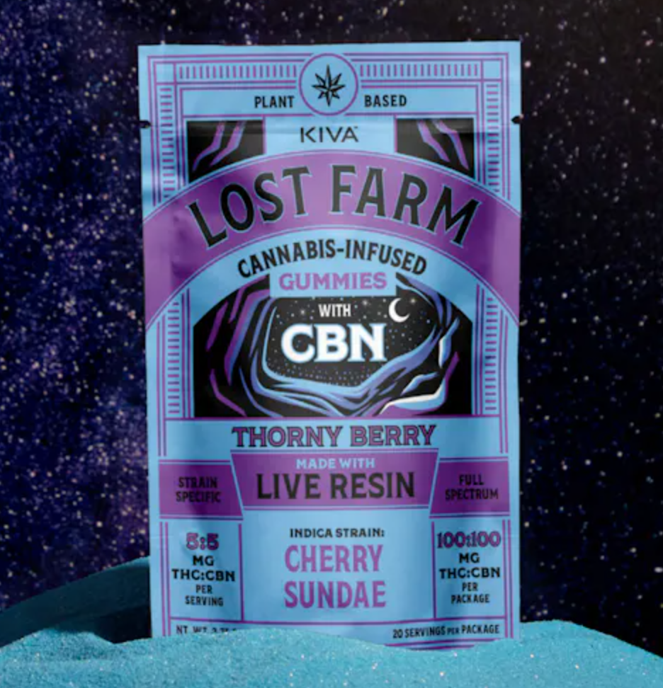 Photograph of product: Lost Farm | Cherry Sundae X Thorny Berry 1:1 Thc:Cbn Live Resin | Gummies 20 Pack