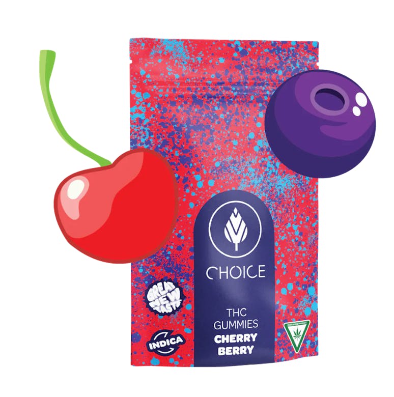 Photograph of product: Choice - Gummies - Cherry Berry - Oui'd - 200mg